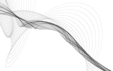 Beyaz zemin üzerinde tek renkli dalga çizgileri olan soyut bir arkaplan. Modern teknoloji arka planı.