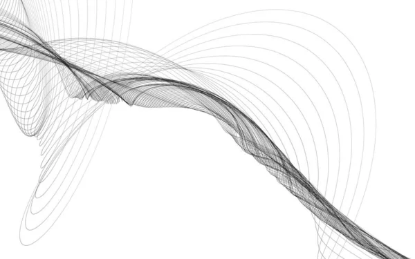 Αφηρημένο Φόντο Μονόχρωμες Κυματικές Γραμμές Λευκό Φόντο Σύγχρονο Τεχνολογικό Υπόβαθρο — Φωτογραφία Αρχείου