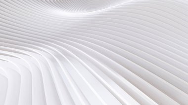 Soyut Eğri Şekiller. Beyaz Dairesel Arkaplan. Soyut arkaplan. 3d illüstrasyon