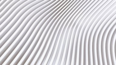 Soyut Eğri Şekiller. Beyaz Dairesel Arkaplan. Soyut arkaplan. 3d illüstrasyon