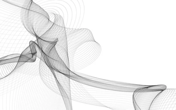 Αφηρημένο Φόντο Μονόχρωμες Κυματικές Γραμμές Λευκό Φόντο Σύγχρονο Τεχνολογικό Υπόβαθρο — Φωτογραφία Αρχείου