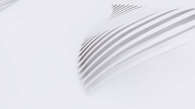 Soyut Eğri Şekiller. Beyaz Dairesel Arkaplan. Soyut arkaplan. 3d illüstrasyon