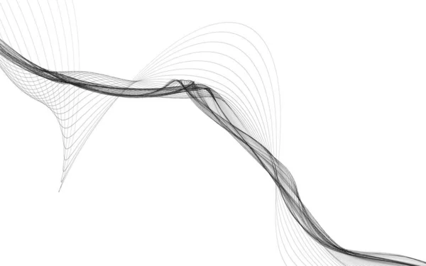 Abstrakt Bakgrund Med Monokroma Våglinjer Vit Bakgrund Modern Teknik Bakgrund — Stockfoto