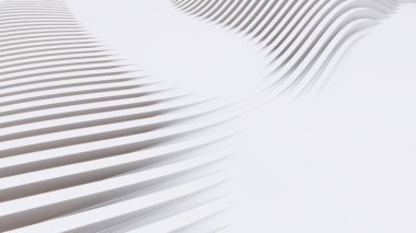 Soyut Eğri Şekiller. Beyaz Dairesel Arkaplan. Soyut arkaplan. 3d illüstrasyon