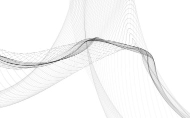 Beyaz zemin üzerinde tek renkli dalga çizgileri olan soyut bir arkaplan. Modern teknoloji arka planı.