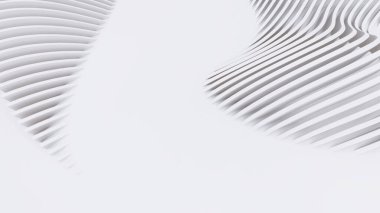 Soyut Eğri Şekiller. Beyaz Dairesel Arkaplan. Soyut arkaplan. 3d illüstrasyon