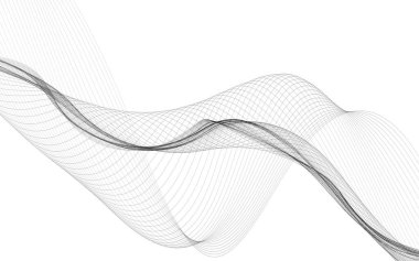 Beyaz zemin üzerinde tek renkli dalga çizgileri olan soyut bir arkaplan. Modern teknoloji arka planı.