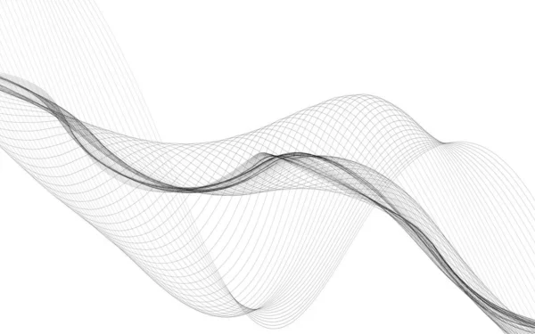 Абстрактный Фон Монохромными Волновыми Линиями Белом Фоне Современные Технологии — стоковое фото