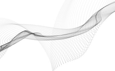 Beyaz zemin üzerinde tek renkli dalga çizgileri olan soyut bir arkaplan. Modern teknoloji arka planı.