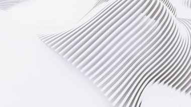 Soyut Eğri Şekiller. Beyaz Dairesel Arkaplan. Soyut arkaplan. 3d illüstrasyon