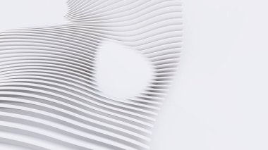 Soyut Eğri Şekiller. Beyaz Dairesel Arkaplan. Soyut arkaplan. 3d illüstrasyon