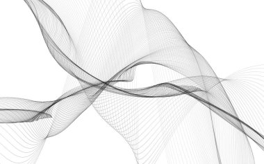 Beyaz zemin üzerinde tek renkli dalga çizgileri olan soyut bir arkaplan. Modern teknoloji arka planı.