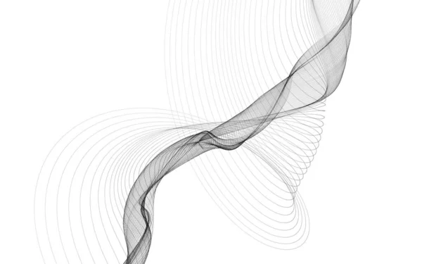 Абстрактний Фон Монохромними Хвильовими Лініями Білому Тлі Сучасні Технології Фону — стокове фото