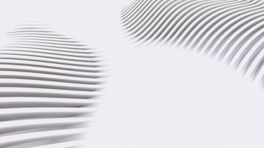 Soyut Eğri Şekiller. Beyaz Dairesel Arkaplan. Soyut arkaplan. 3d illüstrasyon