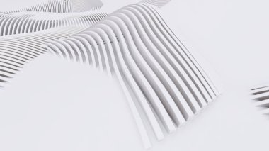 Soyut Eğri Şekiller. Beyaz Dairesel Arkaplan. Soyut arkaplan. 3d illüstrasyon