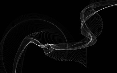 Parlayan soyut dalgalar ve soyut arkaplan ile koyu soyut arkaplan