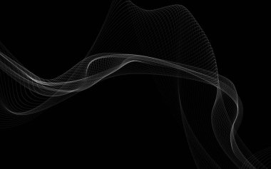 Parlayan soyut dalgalar ve soyut arkaplan ile koyu soyut arkaplan