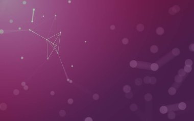 Soyut arkaplan. Çokgen şekilli molekül teknolojisi, noktaları ve çizgileri birleştiriyor. Bağlantı yapısı. Büyük veri görselleştirmesi.