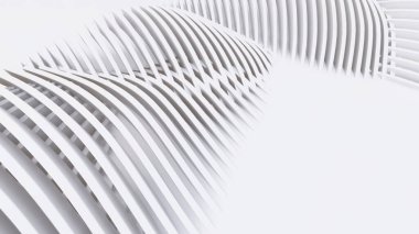 Soyut Eğri Şekiller. Beyaz Dairesel Arkaplan. Soyut arkaplan. 3d illüstrasyon