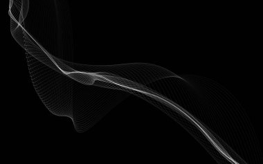 Parlayan soyut dalgalar ve soyut arkaplan ile koyu soyut arkaplan