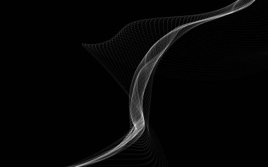 Parlayan soyut dalgalar ve soyut arkaplan ile koyu soyut arkaplan