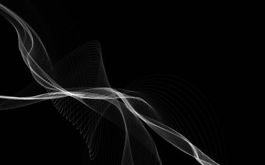 Parlayan soyut dalgalar ve soyut arkaplan ile koyu soyut arkaplan