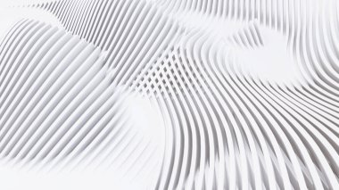 Soyut Eğri Şekiller. Beyaz Dairesel Arkaplan. Soyut arkaplan. 3d illüstrasyon