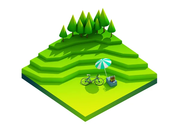 Green earth concept in isometric view — Stock Photo, Image