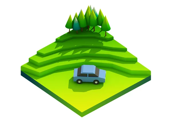 Green earth concept in isometric view — Stock Photo, Image