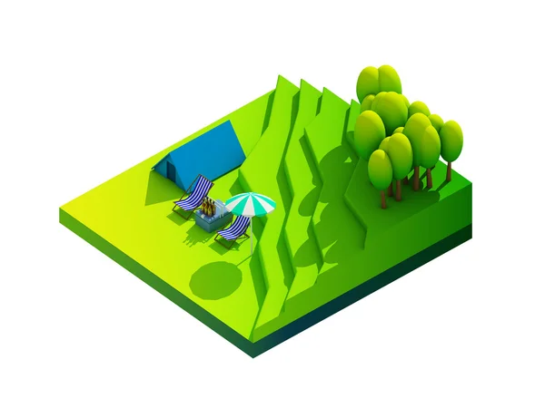 等角投影ビューの緑の地球概念 — ストック写真