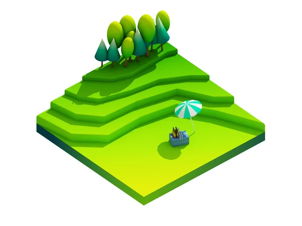 Зеленая земля концепция в изометрическом виде — стоковое фото