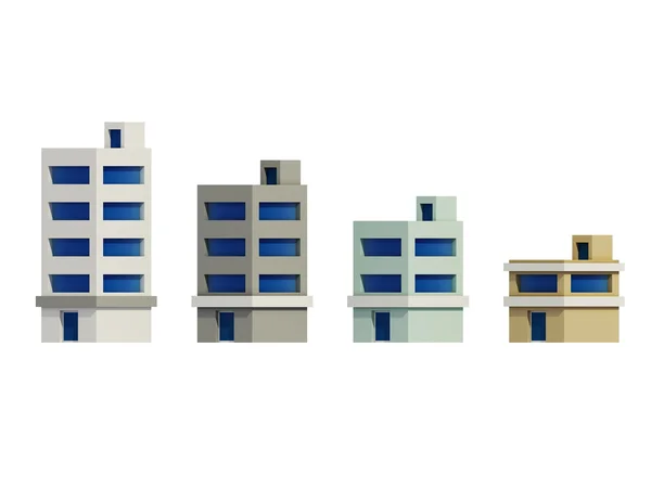 Set of the render buildings, Expansion of the series — Stock Photo, Image