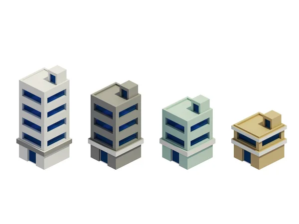 Set of the render buildings, Expansion of the series — Stock Photo, Image