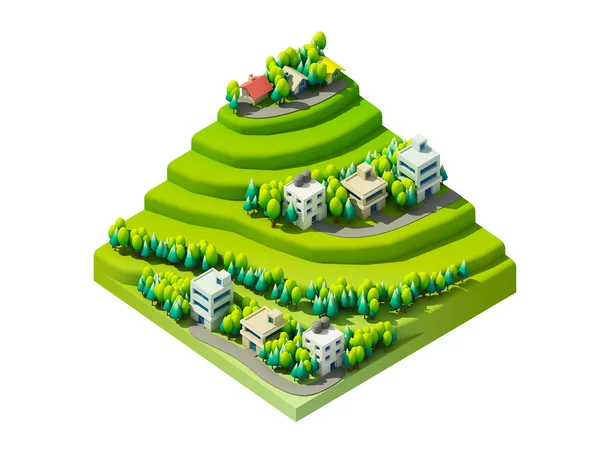 Grön jord koncept i Isometrisk vy — Stockfoto