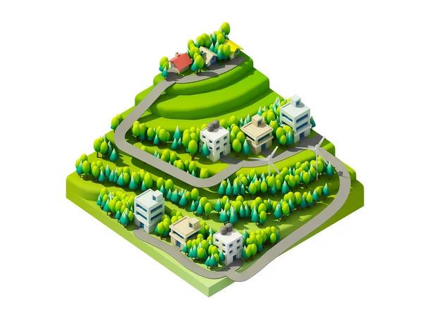 Green earth concept in isometric view — Stock Photo, Image