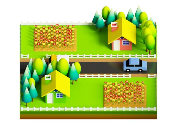 Isometric 보기에서 녹색 지구 개념 — 스톡 사진