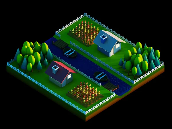 Green earth concept in isometric view — Stock Photo, Image