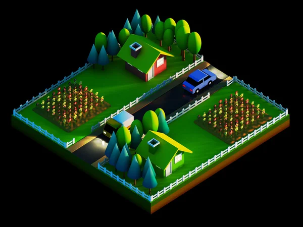 Green earth concept in isometric view — Stock Photo, Image