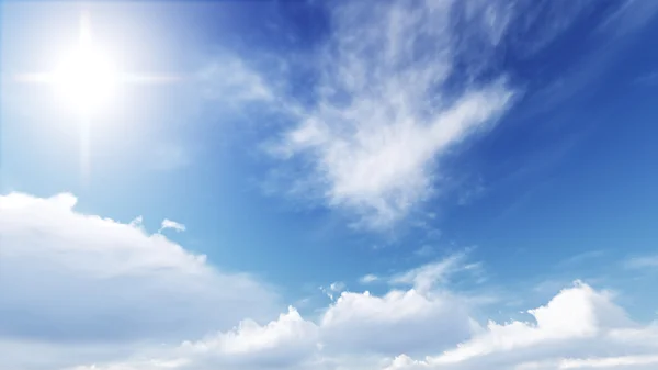Modrá obloha v létě je velmi světlý a teplý. — Stock fotografie