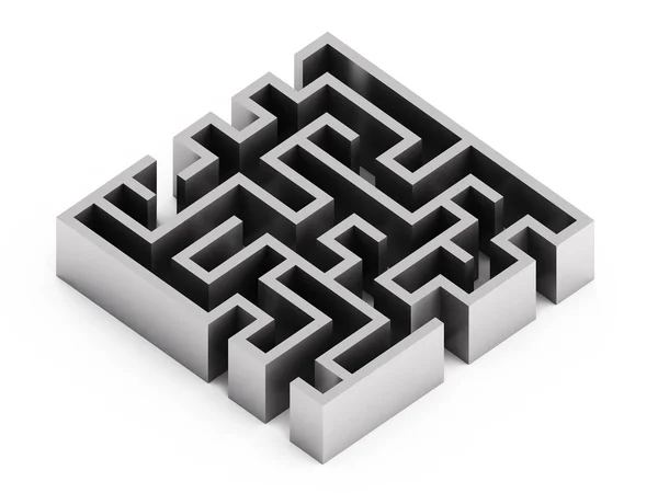 Labirinto abstrato sobre fundo branco — Fotografia de Stock