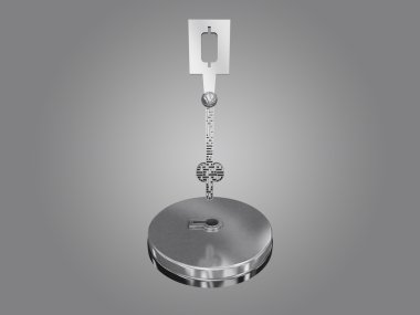 Gri bir degrade arka plan üzerinde bir labirent anahtarıdır.