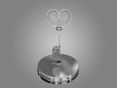 Gri bir degrade arka plan üzerinde bir labirent anahtarıdır.