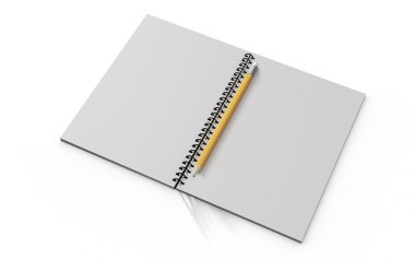 Beyaz arka plan üzerinde izole kontrol defter kalem