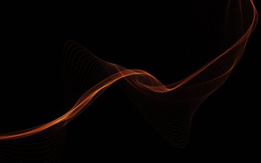 Parlayan soyut dalgalar ve soyut arkaplan ile koyu soyut arkaplan