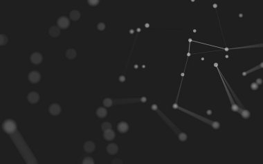 3d soyut arkaplan. Çokgen şekilli molekül teknolojisi, noktaları ve çizgileri birleştiriyor. Bağlantı yapısı. Büyük veri görselleştirmesi. 3d arkaplan. 