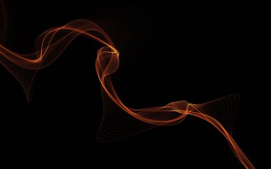 Parlayan soyut dalgalar ve soyut arkaplan ile koyu soyut arkaplan