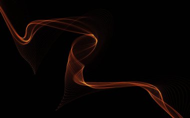 Parlayan soyut dalgalar ve soyut arkaplan ile koyu soyut arkaplan