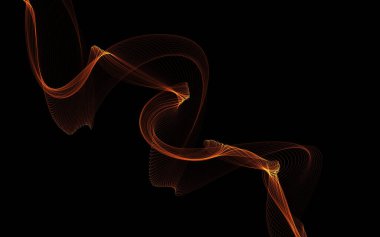 Parlayan soyut dalgalar ve soyut arkaplan ile koyu soyut arkaplan