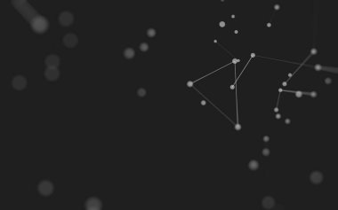 3d soyut arkaplan. Çokgen şekilli molekül teknolojisi, noktaları ve çizgileri birleştiriyor. Bağlantı yapısı. Büyük veri görselleştirmesi. 3d arkaplan. 