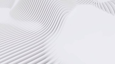 Soyut Eğri Şekiller. Beyaz Dairesel Arkaplan. Soyut arkaplan. 3d illüstrasyon